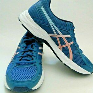 Asics GEL- Contend 4 Trainers Women's Running Shoes Size 9 Blue/Pink Athletic